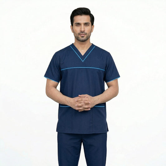 Navy blue(Sky pipping) Wash And Wear