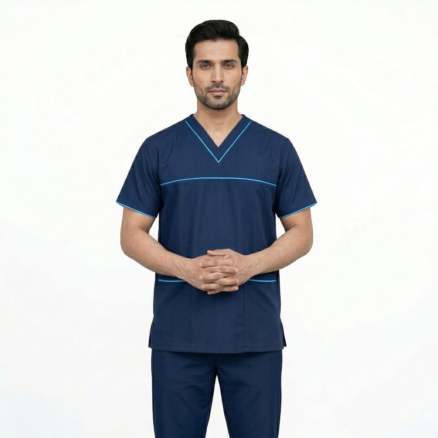 Navy Blue (Sky Pipping) Wash And Wear