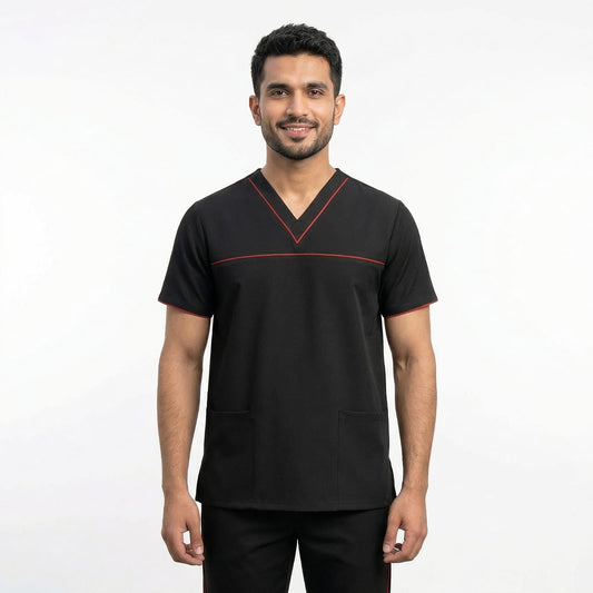 Black (Red Pipping) Wash and Wear