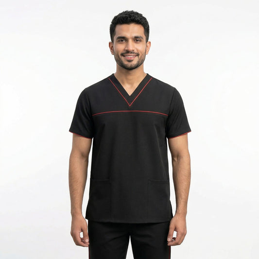 Black (Red pipping) Wash And Wear